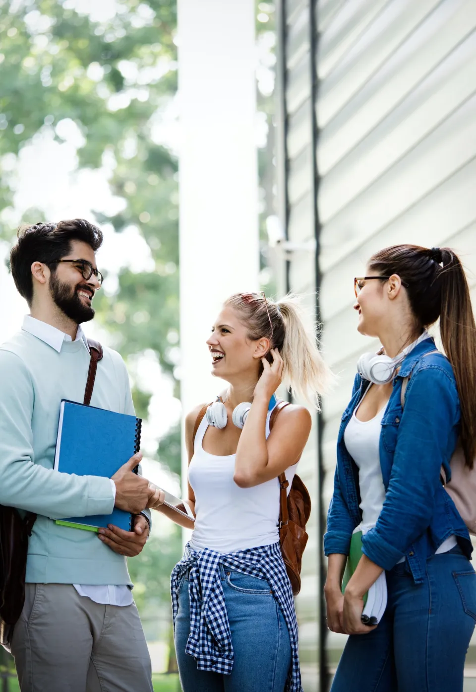 Students on a university campus in Prague